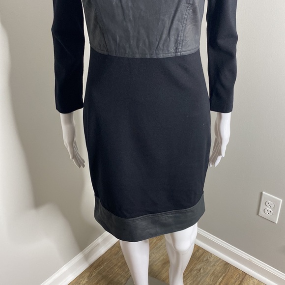 Robert Rodriquez Black Leather Trim Dress Size 6 - Picture 5 of 12